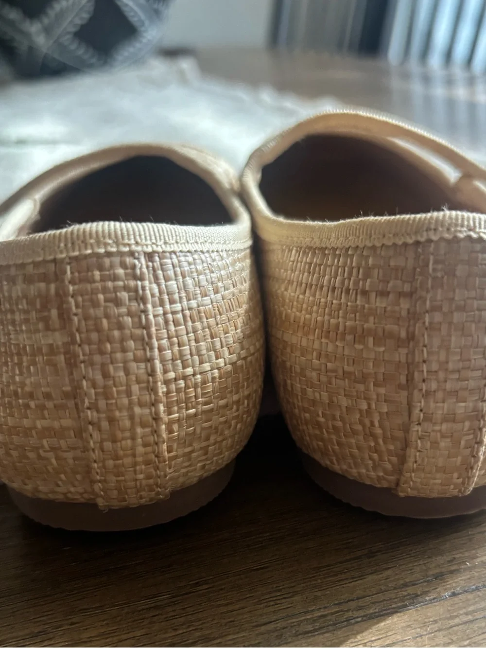 J. Crew Factory Girls Woven Mary Jane Flats in Beige